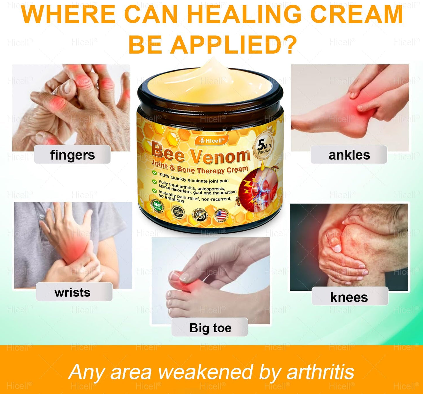 𝙃𝒊𝒄𝒆𝒍𝒍® Bee Venom Pain-Relief Bone Healing Cream 🎄🎄(Specially for older adults)