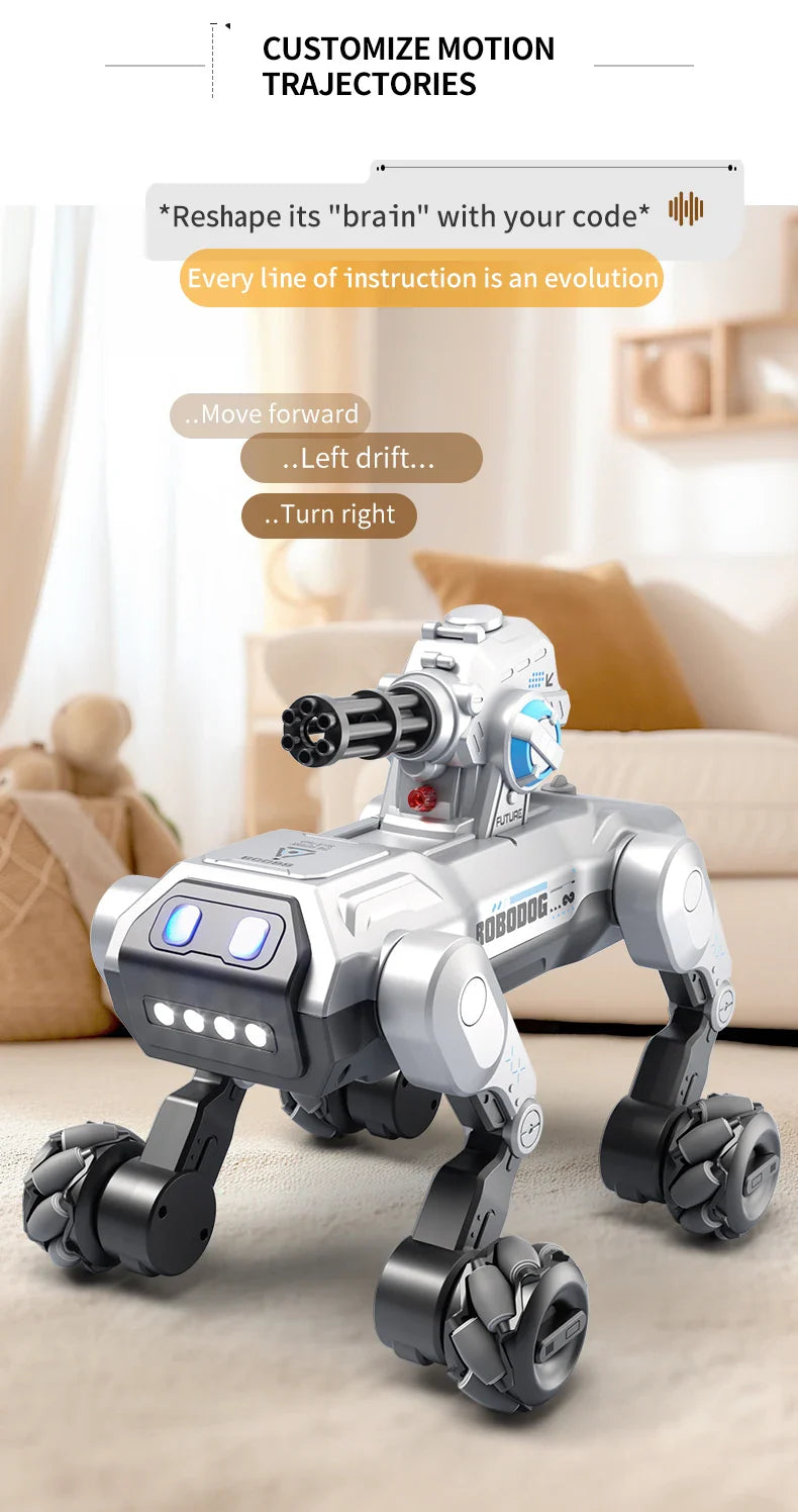 2025 New Intelligent Mechanical Dog With Gesture Induction Can Walk And Sing Dog Spray Control Electric Pet Dog Toys Kids Gifts